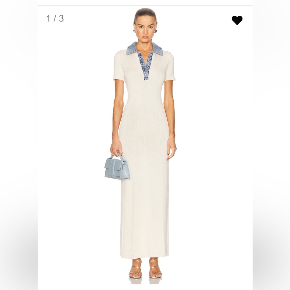 SER.O.YA Cream Sheath Maxi Dress Polo Collar